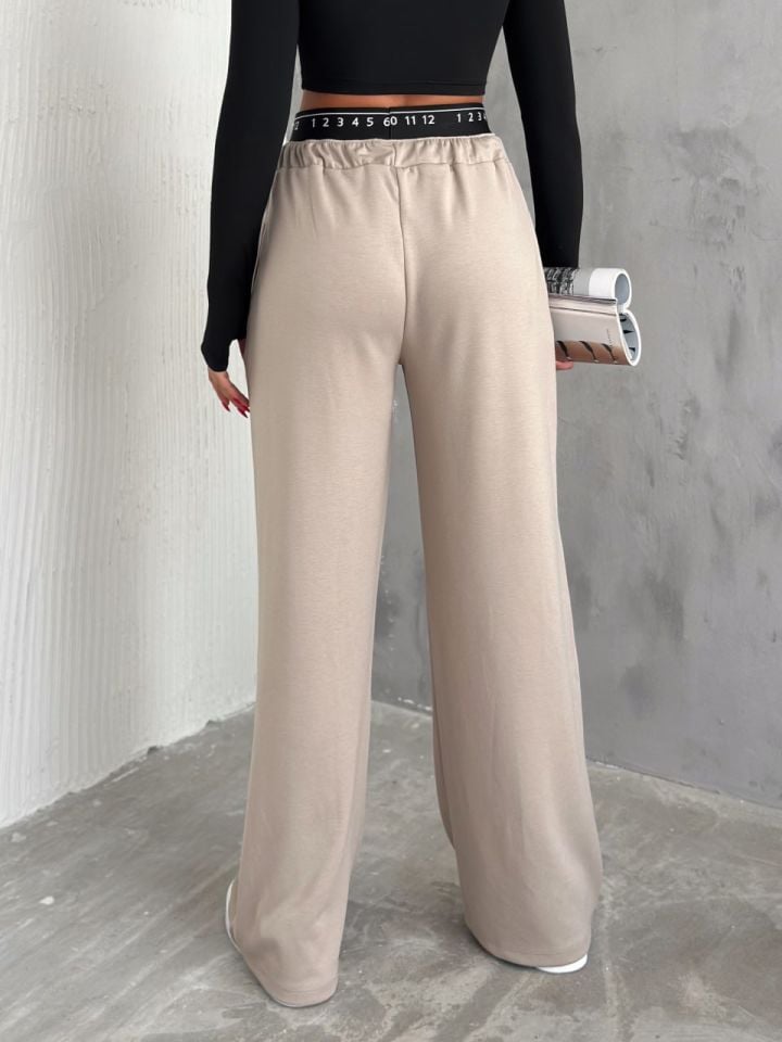 BAXER BEL EŞOFMAN ALTI GENİŞ PAÇA /ELASTIC WAIST DETAIL TRACKPOT BOTTOM WIDE LEG XL - BEJ
