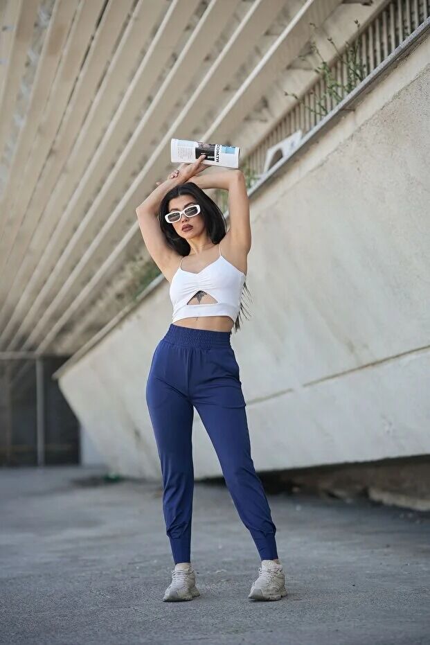 YAZLIK SCUBA DALGIÇ EŞOFMAN ALTI 8CM LASTİK KEMERLİ VE PAÇA PİLE DETAYLI EŞOFMAN ALTI 2XL - LACİVERT