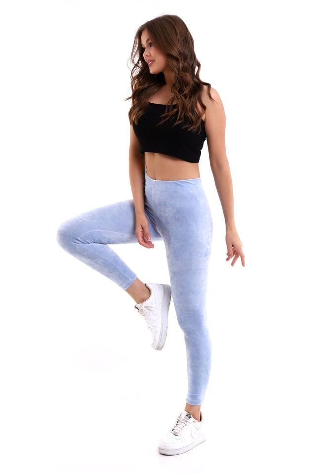 Kadife Tayt L - MAVİ