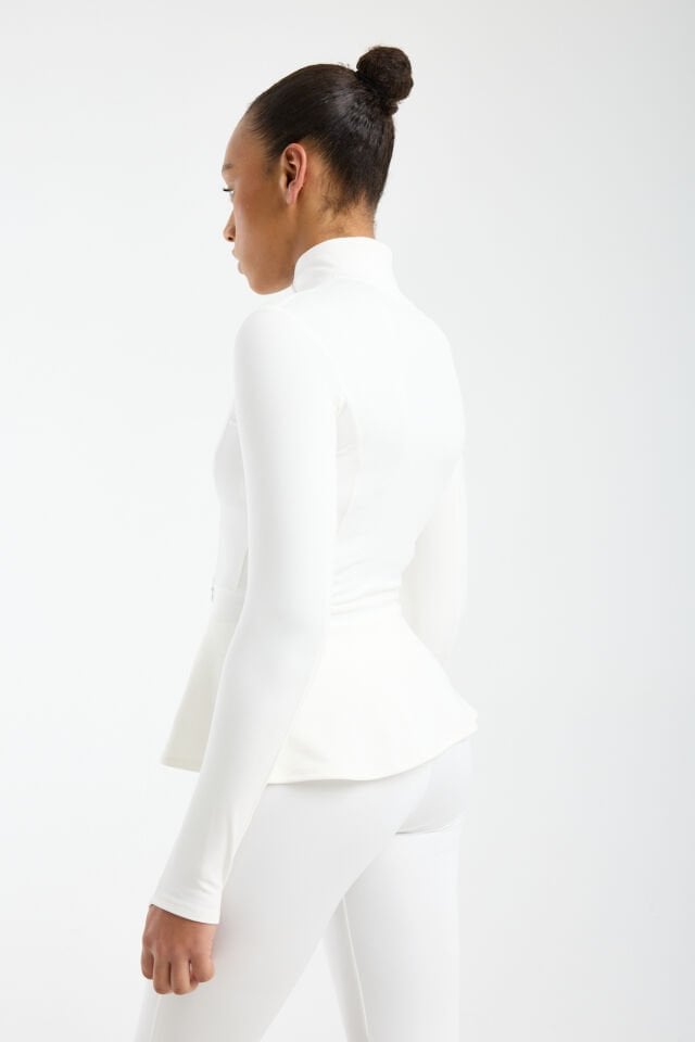 Kadın Kışlık Şardonlu Fermuarlı Dalgıç Kumaş Volanlı Spor Ceket 1518