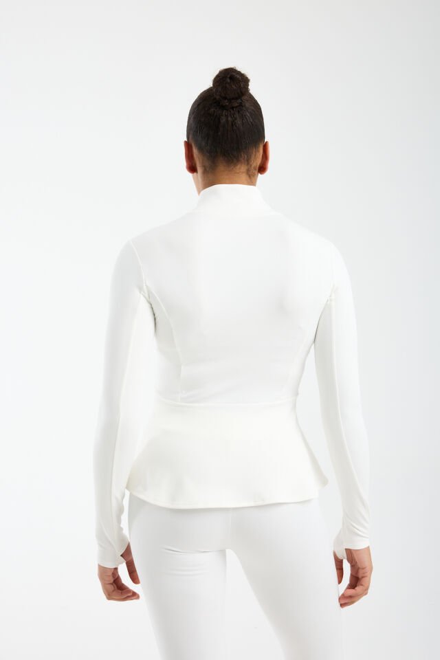 Kadın Kışlık Şardonlu Fermuarlı Dalgıç Kumaş Volanlı Spor Ceket 1518