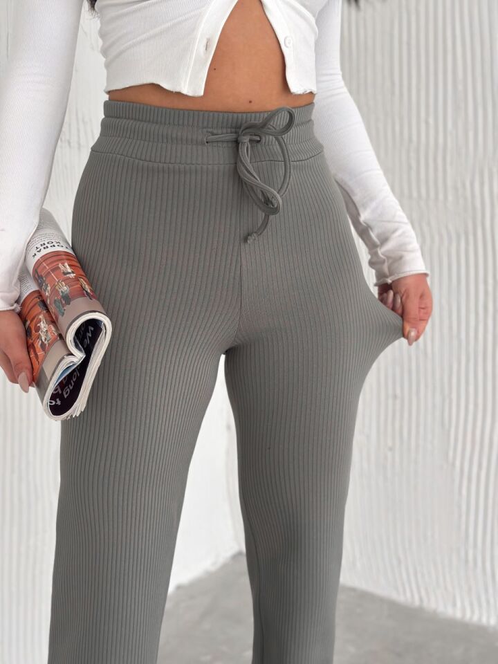 Kadın Günlük ve Spor İçi Şardonlu Comfottable Pantolon 2424 S - YEŞİL