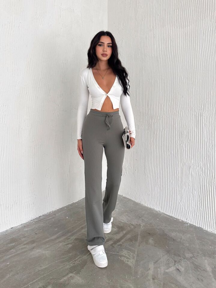 Kadın Günlük ve Spor İçi Şardonlu Comfottable Pantolon 2424 S - YEŞİL