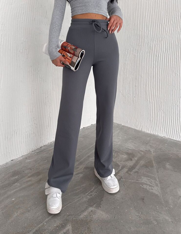 Kadın Günlük ve Spor İçi Şardonlu Comfottable Pantolon 2424 S - GRİ