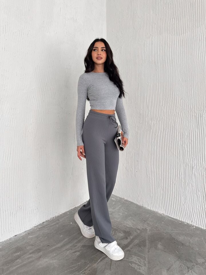 Kadın Günlük ve Spor İçi Şardonlu Comfottable Pantolon 2424 XL - GRİ