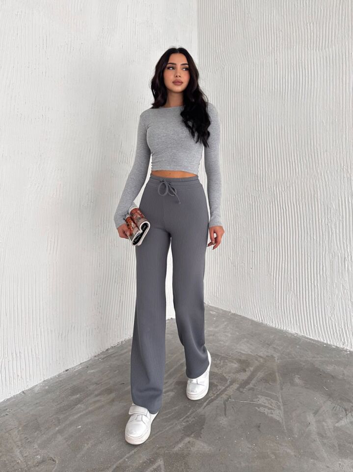 Kadın Günlük ve Spor İçi Şardonlu Comfottable Pantolon 2424 XL - GRİ