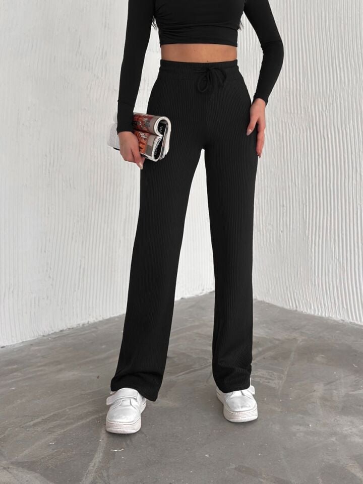 Kadın Günlük ve Spor İçi Şardonlu Comfottable Pantolon 2424 XL - SİYAH