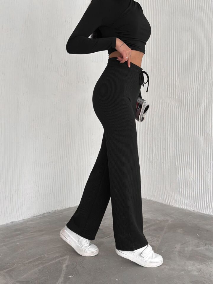 Kadın Günlük ve Spor İçi Şardonlu Comfottable Pantolon 2424 XL - SİYAH