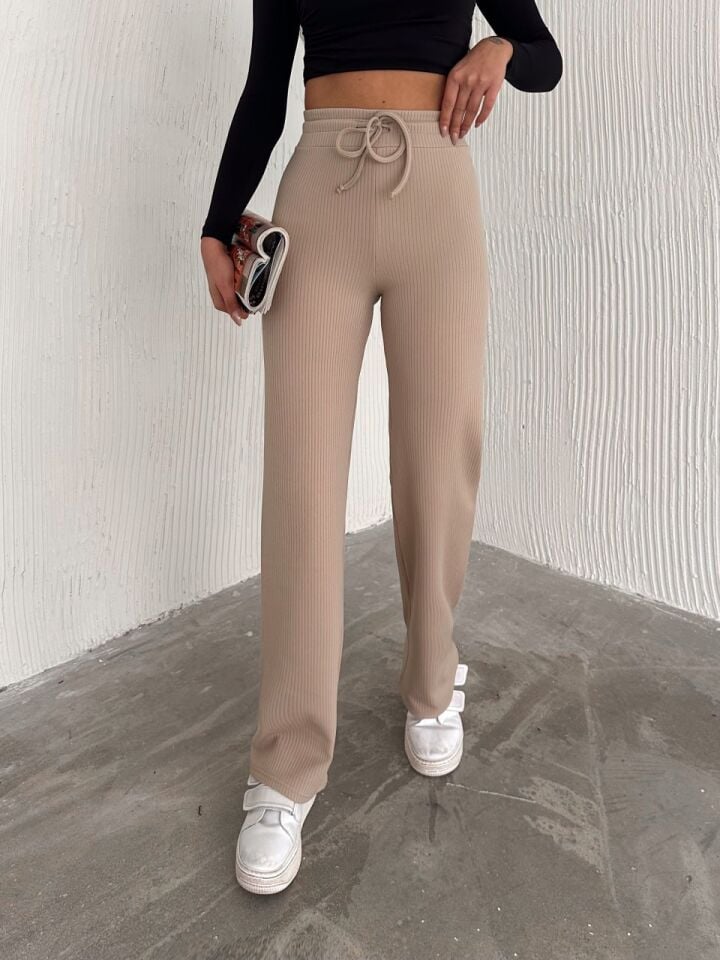 Kadın Günlük ve Spor İçi Şardonlu Comfottable Pantolon 2424 XL - BEJ