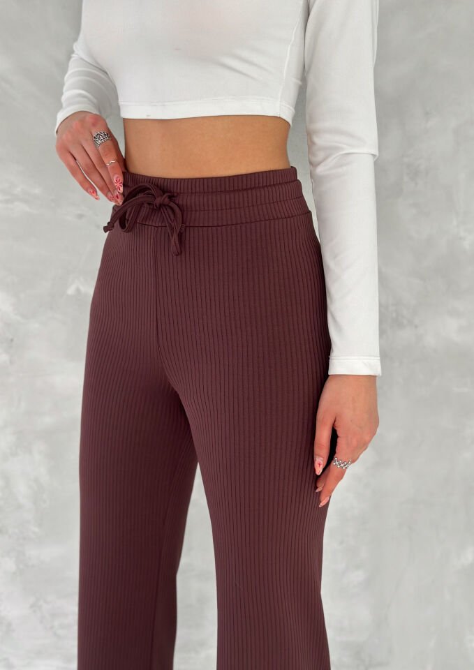 Kadın Günlük ve Spor İçi Şardonlu Comfottable Pantolon 2424 S - BORDO