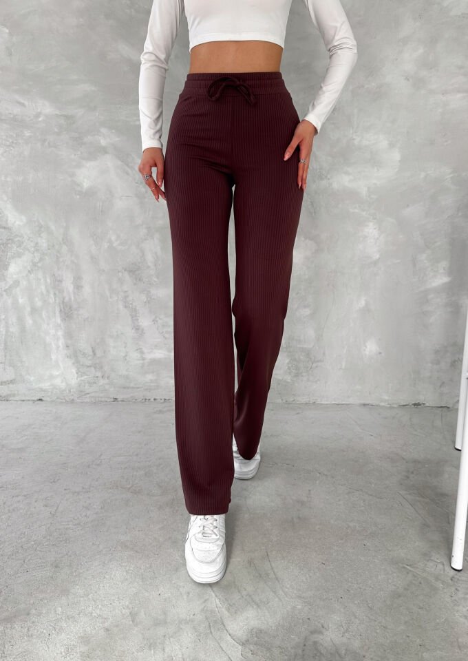 Kadın Günlük ve Spor İçi Şardonlu Comfottable Pantolon 2424 S - BORDO