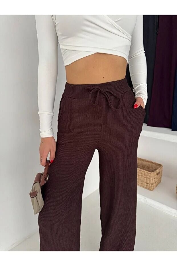 Meloni Kumaş Ekstra Esnek Geniş Paça Pantolon – Extra Stretch Meloni Wide Leg Pants