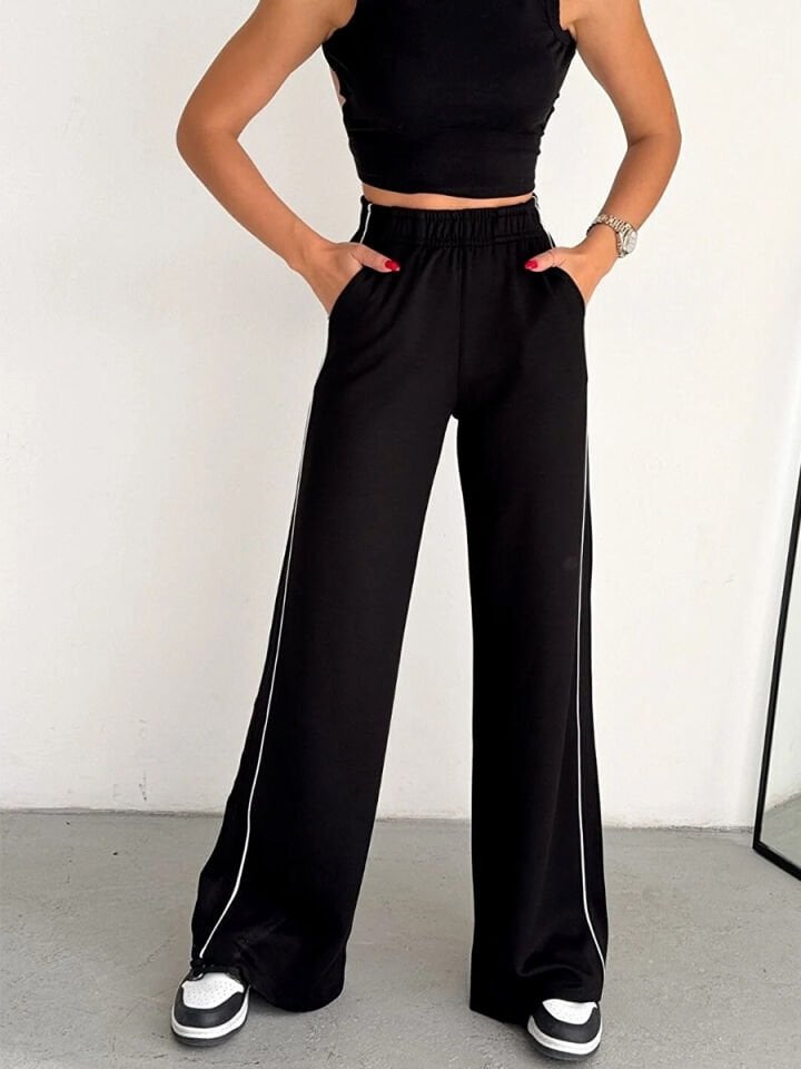 Kadın Yandan Şeritli  Modal Kumaş  Eşofman Altı XL