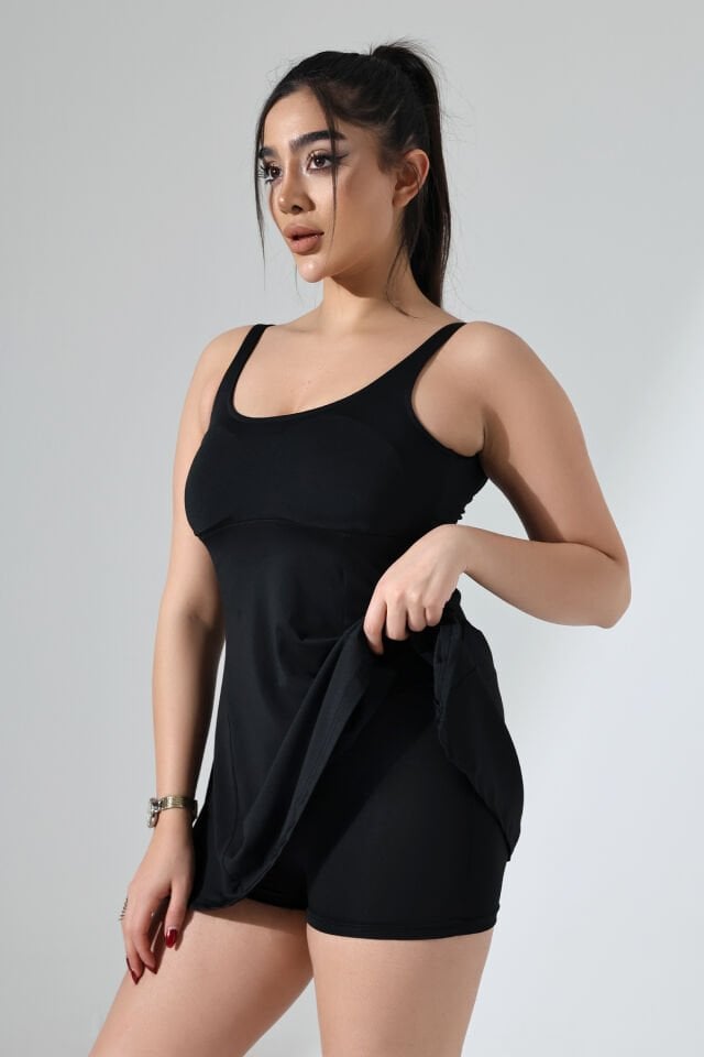 Kadın Büyük Beden Kaplı ve İçi Taytlı  Model Elbise Mayo 3XL