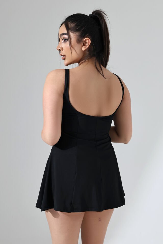 Kadın Büyük Beden Kaplı ve İçi Taytlı  Model Elbise Mayo 3XL