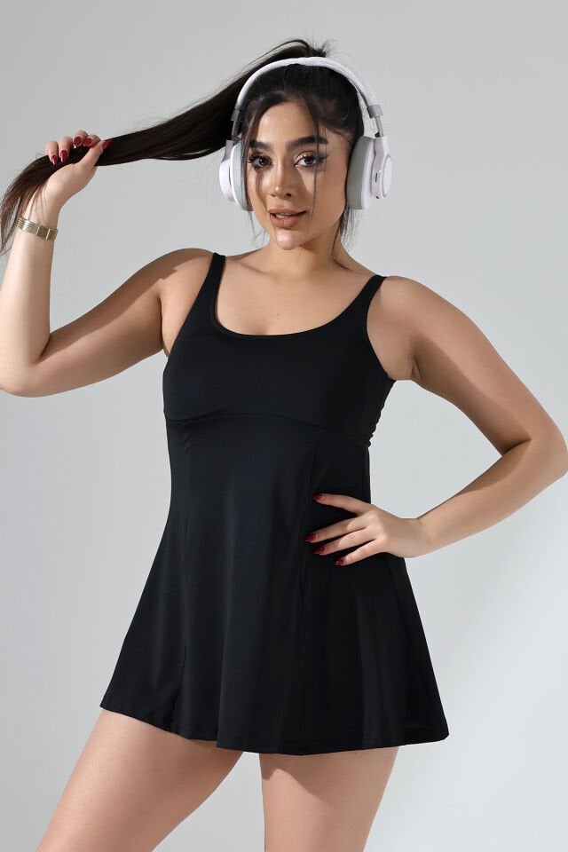 Kadın Büyük Beden Kaplı ve İçi Taytlı  Model Elbise Mayo 3XL