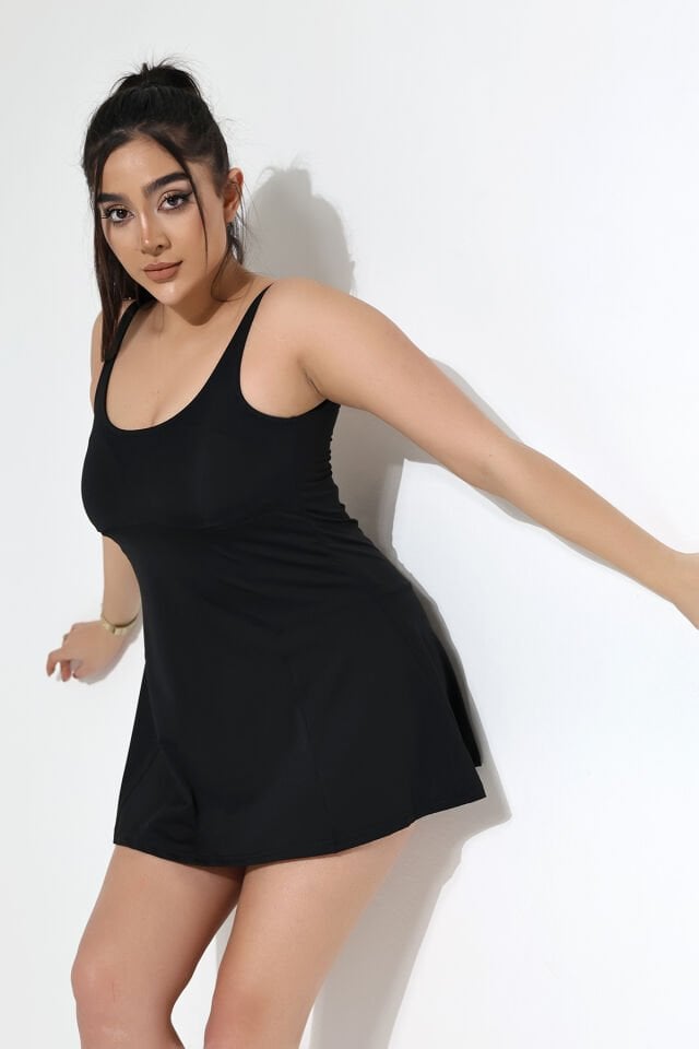 Kadın Büyük Beden Kaplı ve İçi Taytlı  Model Elbise Mayo 3XL