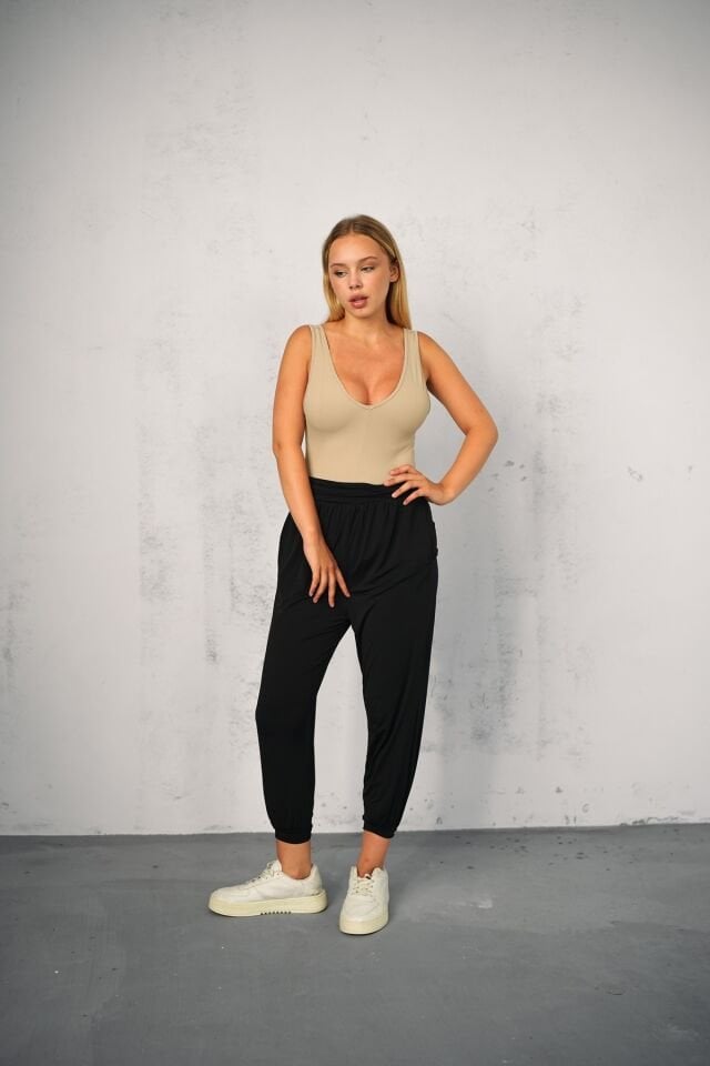 Kadın Bel Büzgülü Yarım Yazlık Şalvar Pantolon 115 M