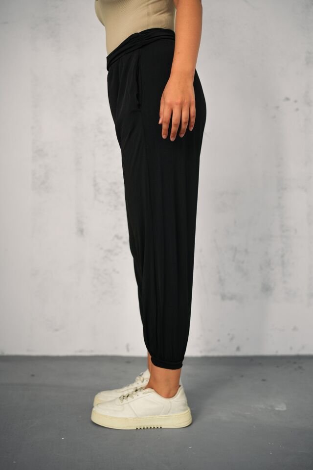 Kadın Bel Büzgülü Yarım Yazlık Şalvar Pantolon 115 XL