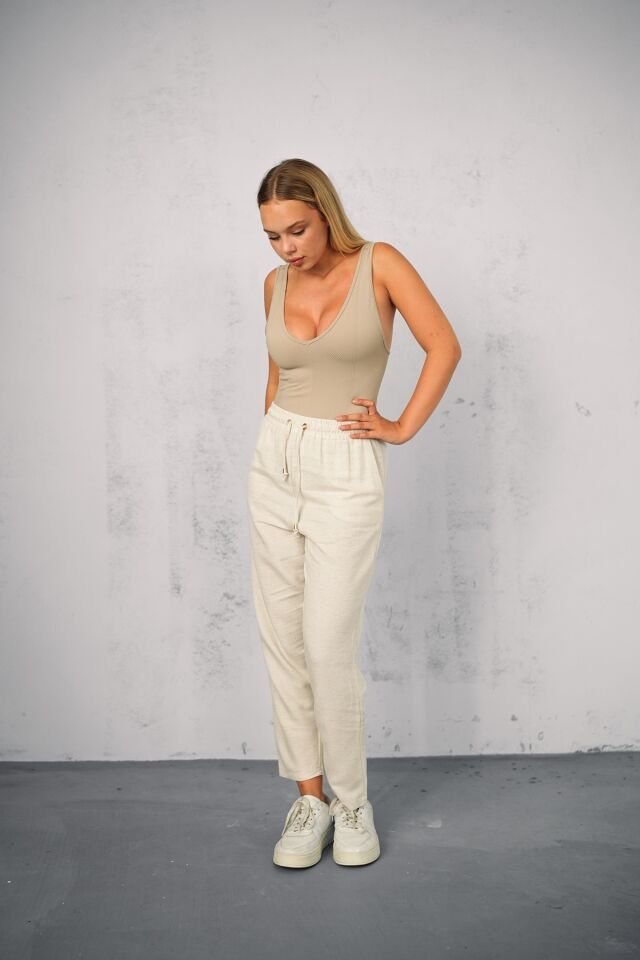 Kadın Yazlık Günlük ve Spor Keten Kumaş Panton M