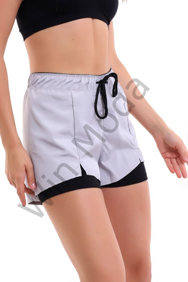 Kadın İçi Taytlı Sporcu Şort GRİ - M