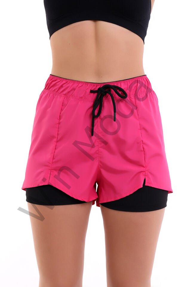 Kadın İçi Taytlı Sporcu Şort PEMBE - M