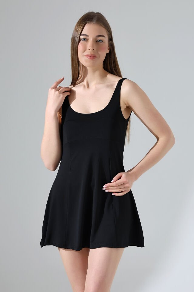 Kadın Likralı Birleşik Şortlu Göğüs Pedli Elbise Mayo 3XL