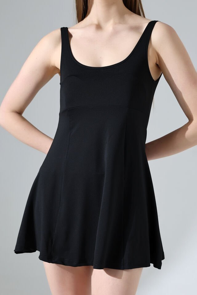 Kadın Likralı Birleşik Şortlu Göğüs Pedli Elbise Mayo 3XL