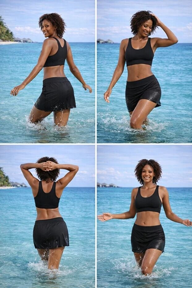 Kadın İçi Taytlı Büstiyer Modelli Plaj Seti   Mayo Takım 1012 WM 44