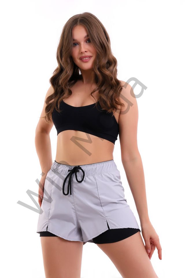 Kadın Sporcu İçi Taytlı Şort XXL - GRİ