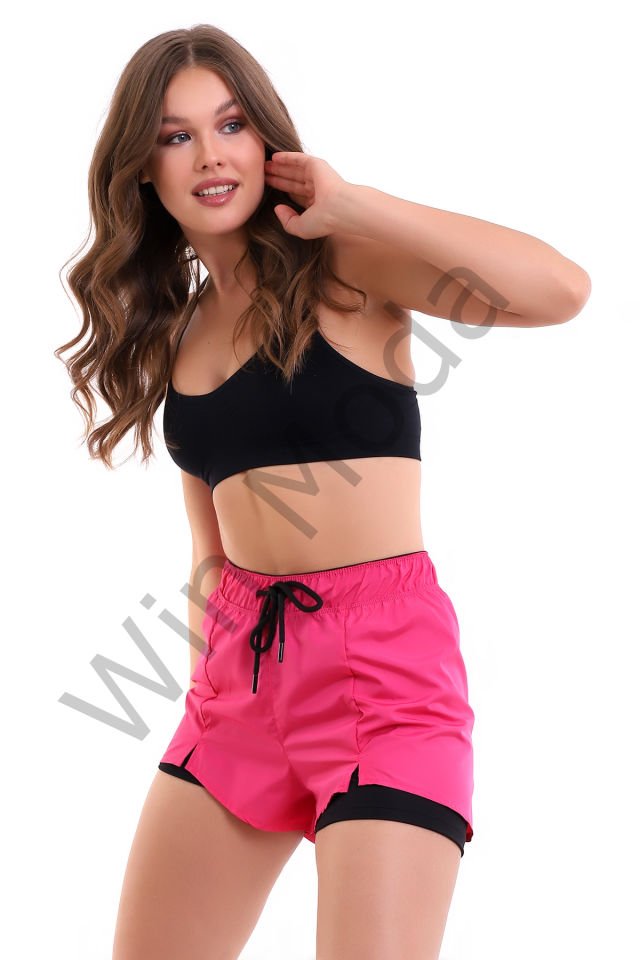 Kadın Sporcu İçi Taytlı Şort XXL - PEMBE