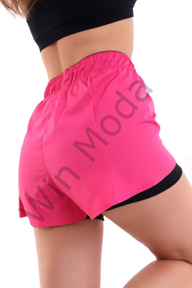 Kadın Sporcu İçi Taytlı Şort XXL - PEMBE