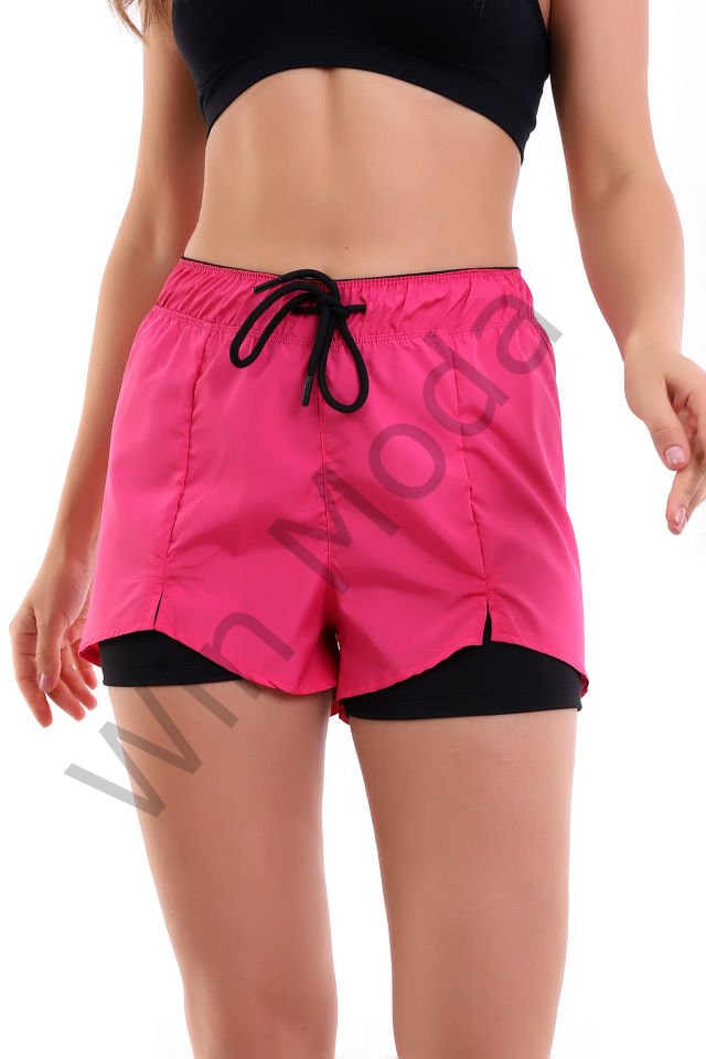 Kadın Sporcu İçi Taytlı Şort XXL - PEMBE