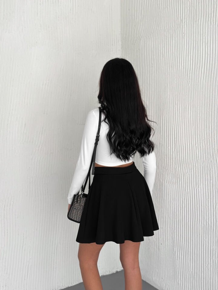 Kadın İçden Taytlı Bürümcük Kumaş Etek - 2462 S