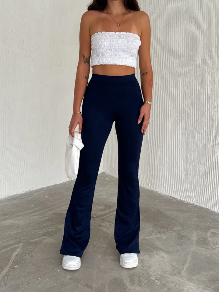 İSPANYOL PAÇA PANTOLON / LİKRALI İSPANYOL PANTOLON XL - LACİVERT