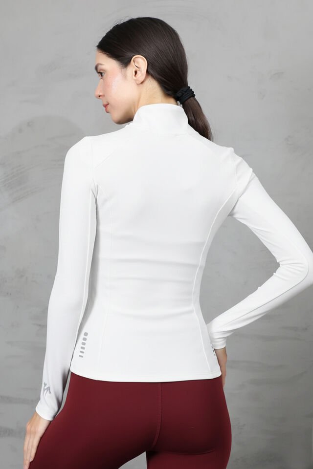 Kadın Baskılı Range Rower Baskılı Spor Uzun Ceket XS - BEYAZ