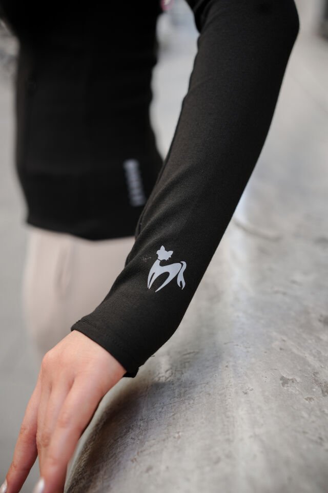 Kadın Baskılı Range Rower Baskılı Spor Uzun Ceket XS - SİYAH