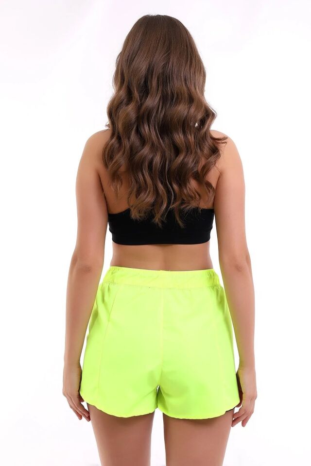Kadın Deniz Şortu Içden Taytlı SURVİ WM S - NEON YEŞİLİ