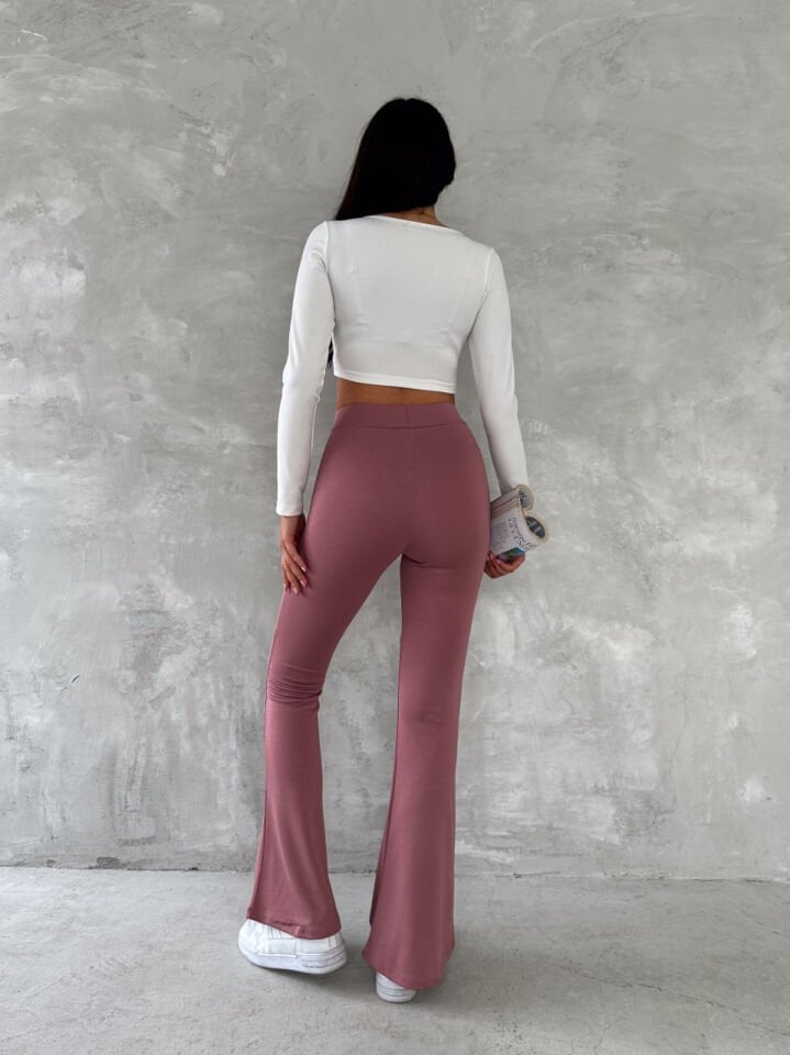 İSPANYOL PAÇA PANTOLON / LİKRALI İSPANYOL PANTOLON XL - PEMBE