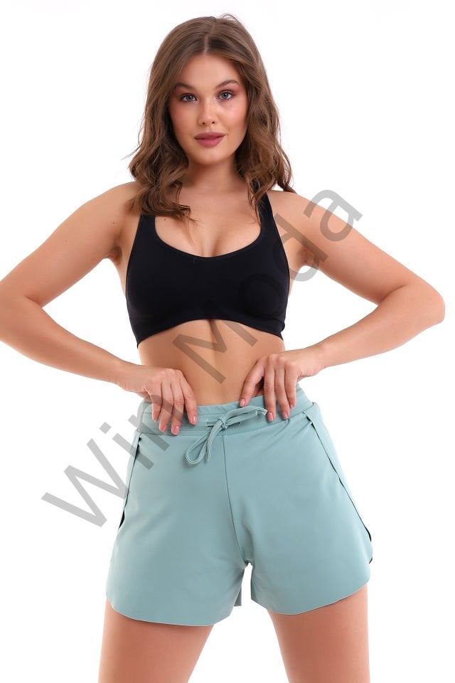 İçi Taytlı Kanatlı Spor Şort L - TURKUAZ