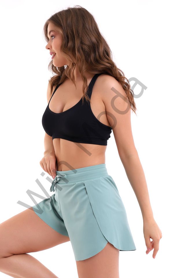 İçi Taytlı Kanatlı Spor Şort S - TURKUAZ