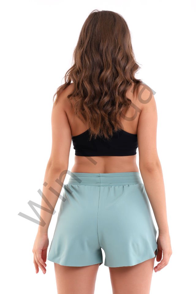 İçi Taytlı Kanatlı Spor Şort S - TURKUAZ