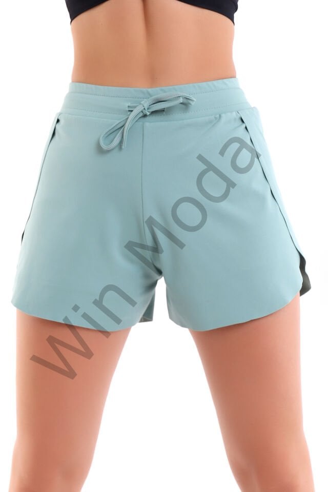 İçi Taytlı Kanatlı Spor Şort XXL - TURKUAZ