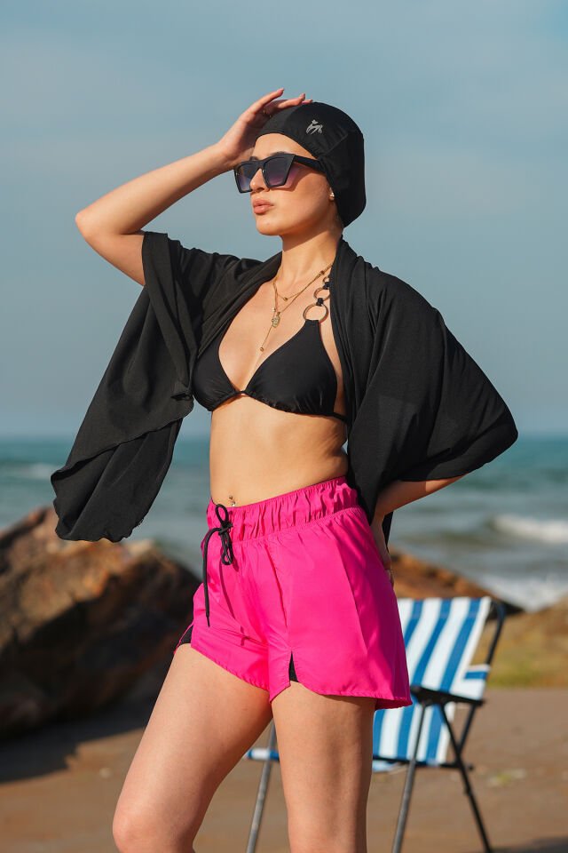 Kadın Deniz Şortu Içden Taytlı SURVİ XS - PEMBE