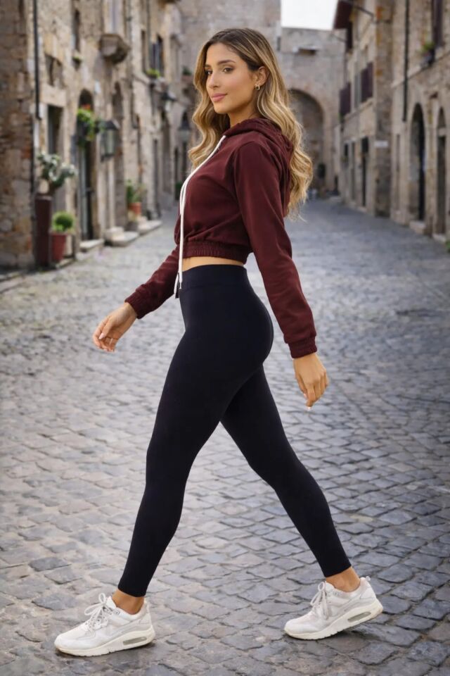 Kadın Kapüşonlu Sweatshirt 2 İplik Pamuk Karışımlı Mevsimlik Lastikli Sweat Kahverengi XS