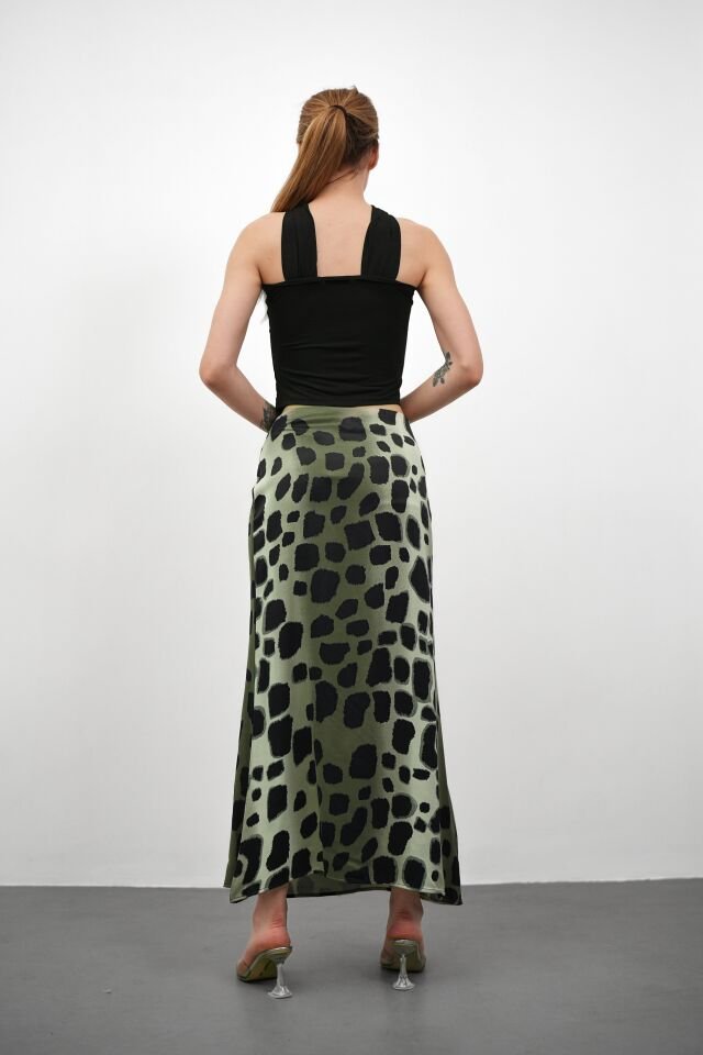 DESENLİ SATEN ETEK - SATEN ETEK - UZUN ETEK / KOD ÇOKRENKLİ 2XL - KOD-1 YEŞİL 