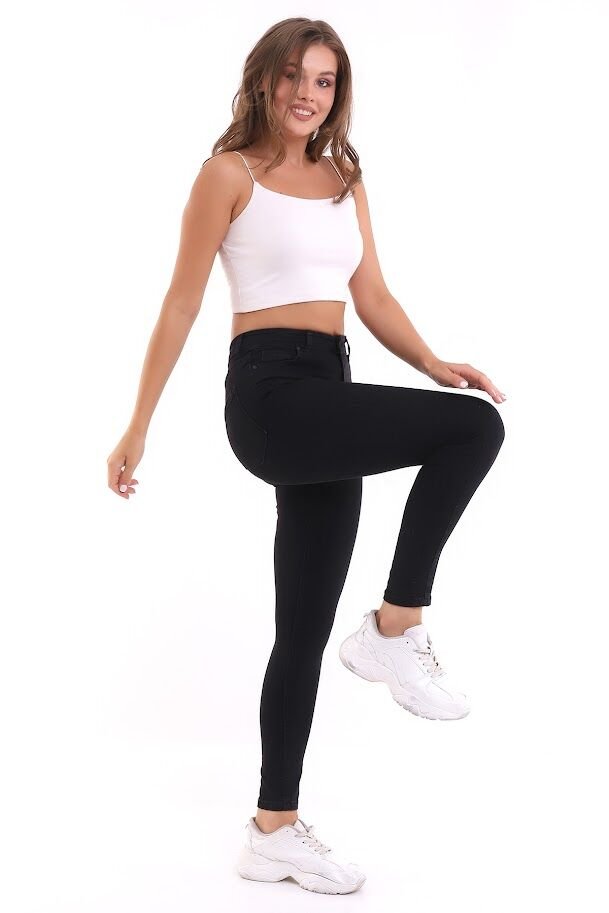 Kadın Power Skinny Jean Likralı Pantolon XL - SİYAH