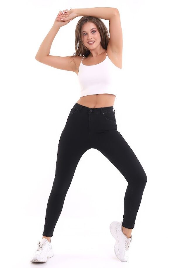 Kadın Power Skinny Jean Likralı Pantolon XL - SİYAH