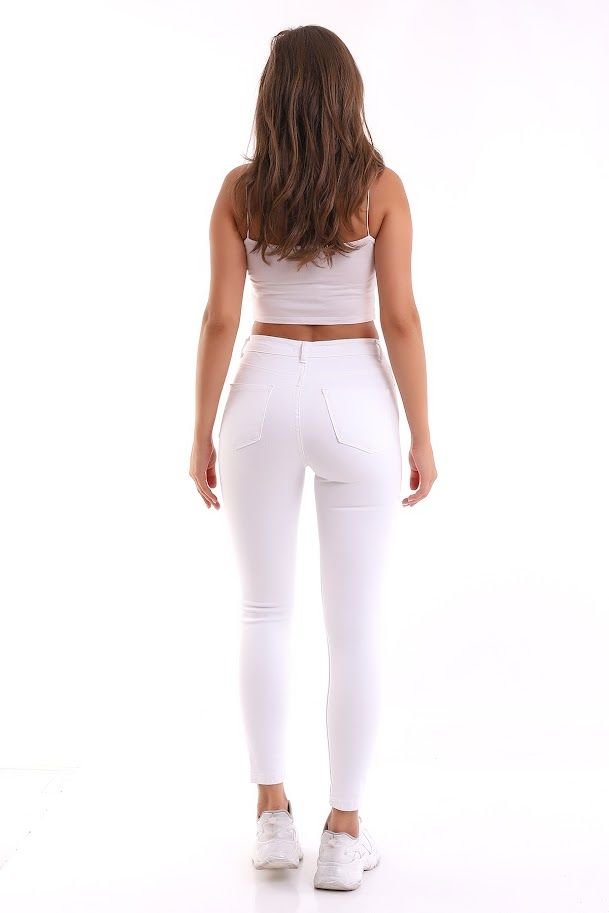 POWER LİKRA SKİNNY JEAN PANTOLON M - BEYAZ