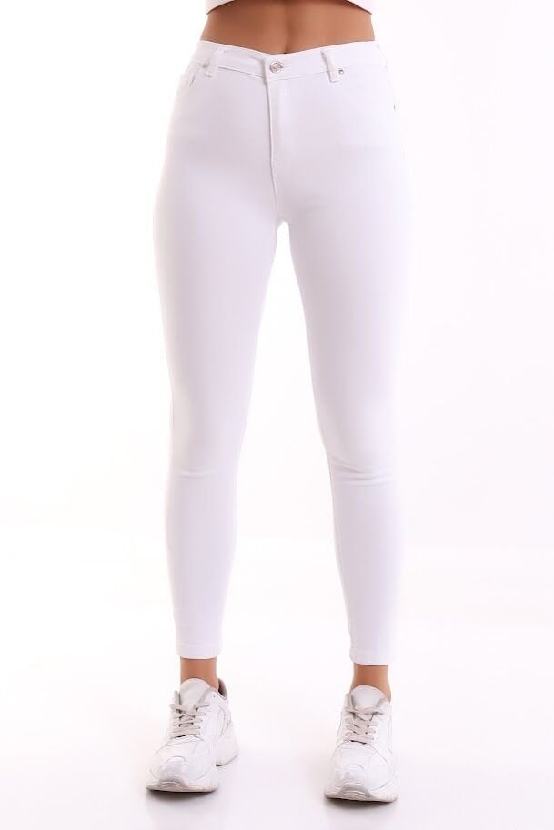 POWER LİKRA SKİNNY JEAN PANTOLON L - BEYAZ